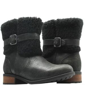 UGG Australia Women Blayre II Black Winter Boots Shearling Shoes Sz 6.5
